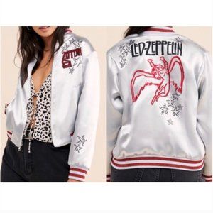 Rare DAYDREAMER Led Zeppelin Silver Satin Jacket Sz L